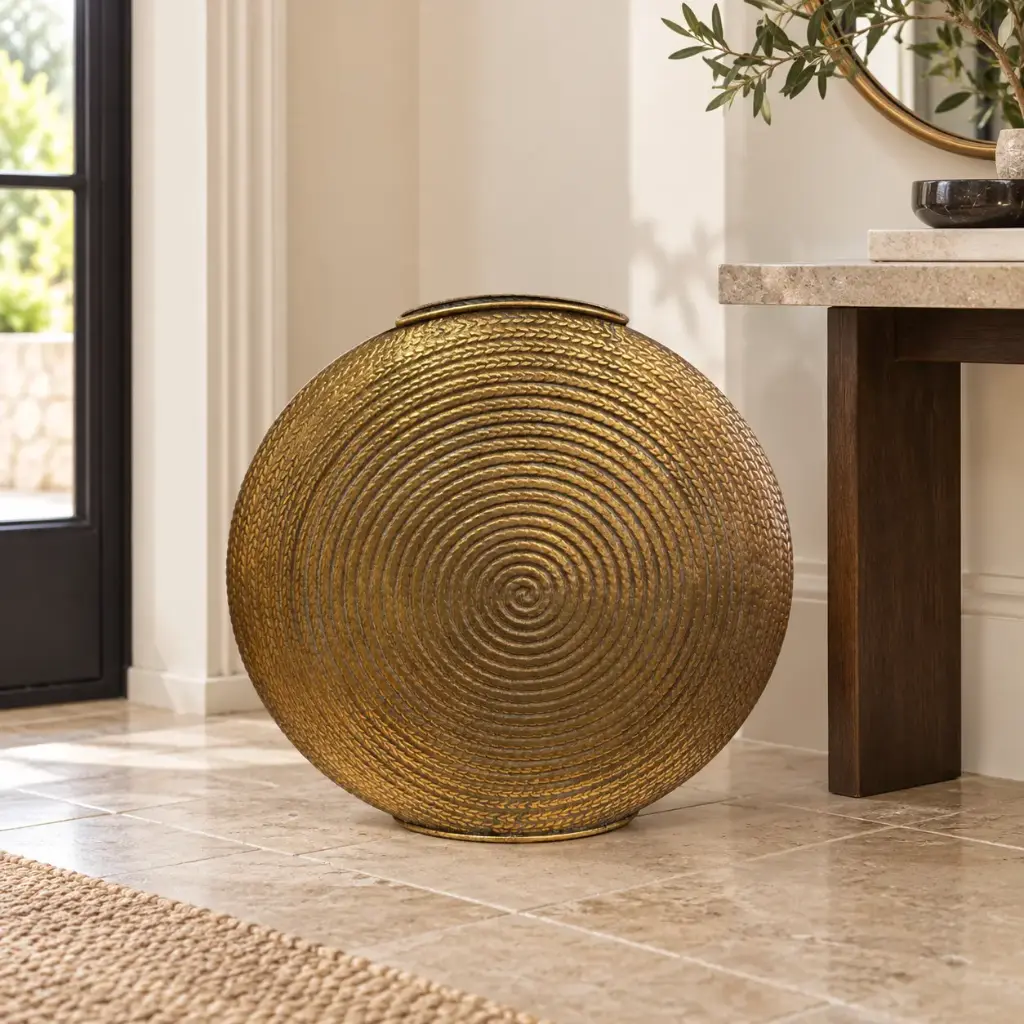 antique-gold-round-spiral-floor-vase-entrance.webp