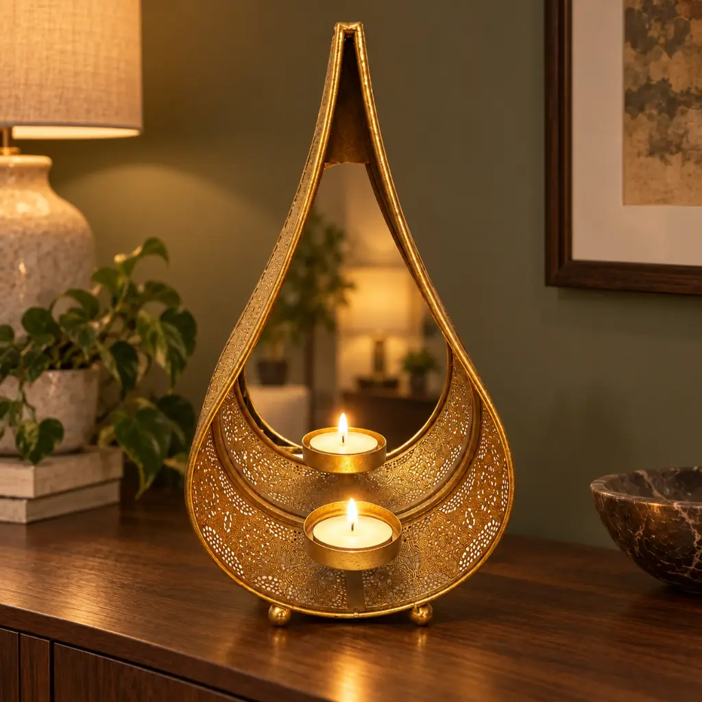 antique-gold-teardrop-mirror-candle-holder-sideboard.webp