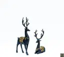 B/G Deer set of 2 