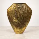 Antique Gold Sculpted Metal Vase