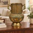 Antique Gold Ornate Handle Urn Vase