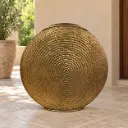 Antique Gold Round Spiral Vase