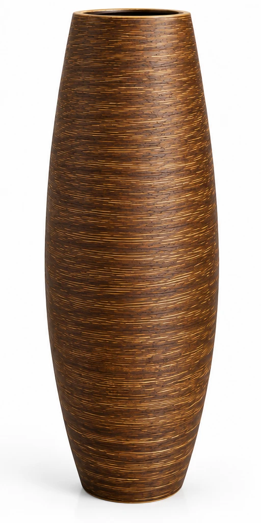 Brown Textured Decorative Floor Vase