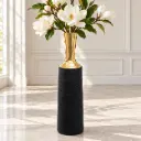 Black and Gold Tall Floor Vase