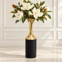 Black and Gold Flared Neck Floor Vase