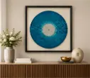 Ocean Eclipse Blue & Silver Textured Wall Art
